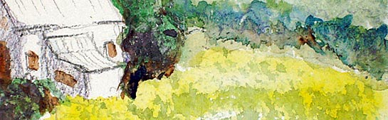 Detail of a barn from the landscape 'White Barn'.